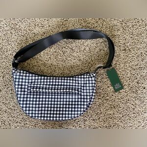 Wild Fable Black and White Crossbody Bag with Checkered Design